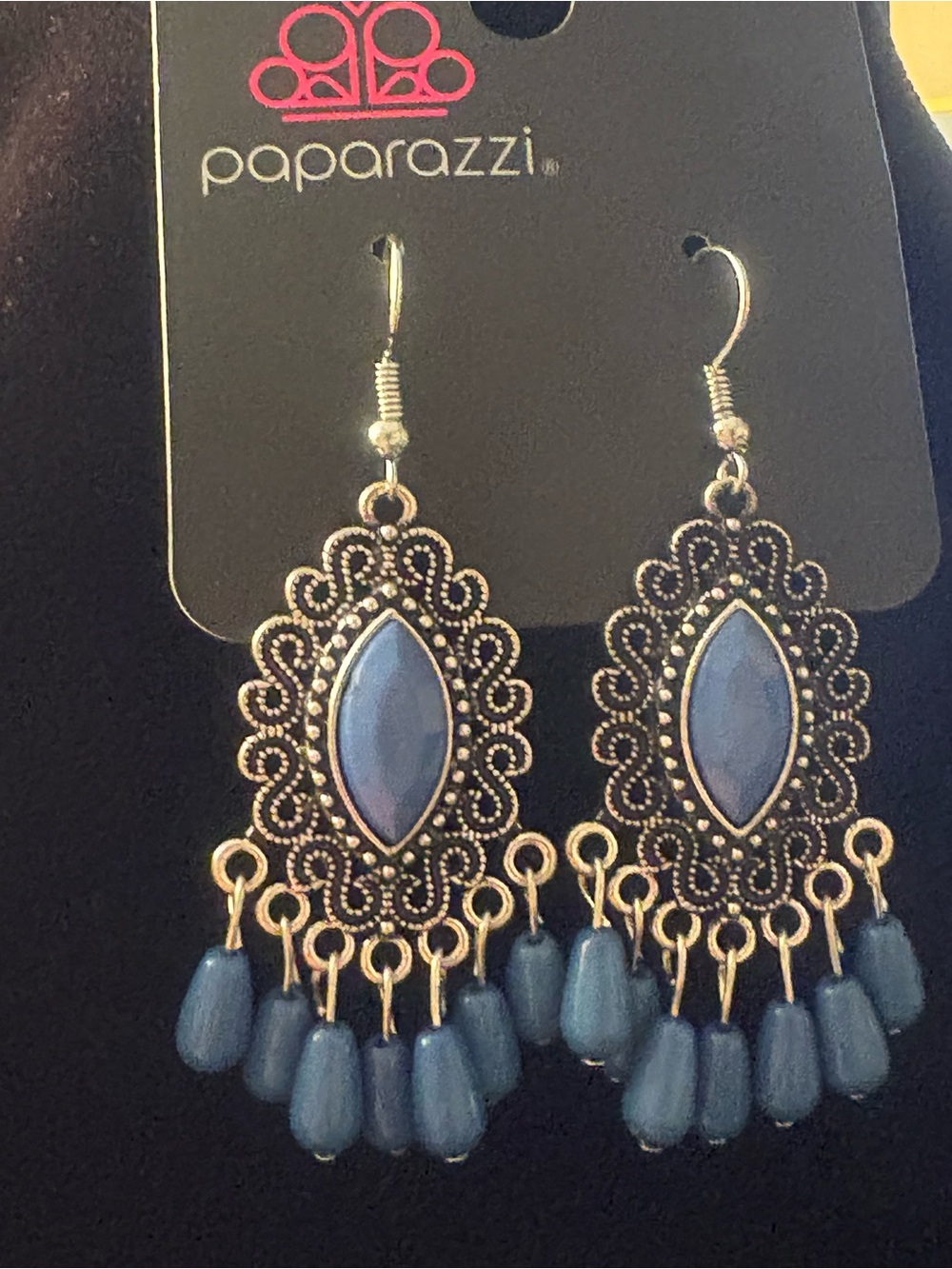 Paparazzi Blue Filigree Dangle Earrings